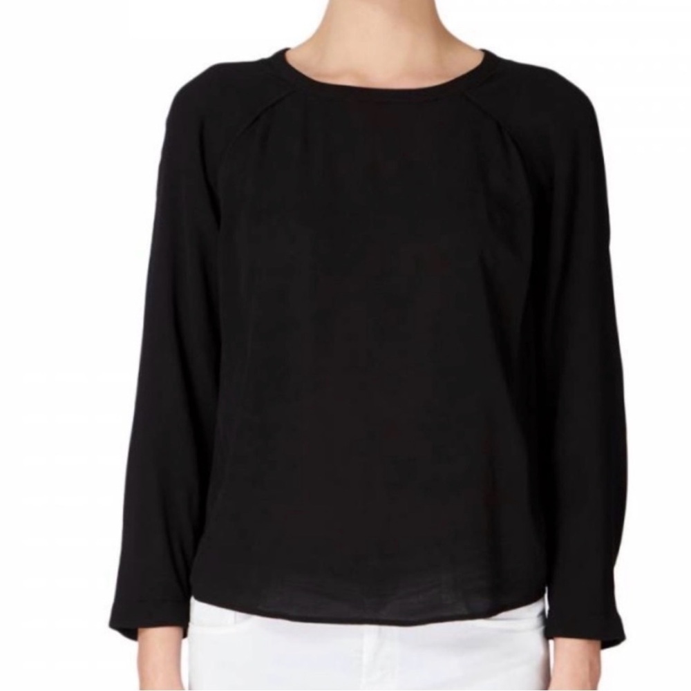 AllSaints Lucas Blouse Womens Vented Shoulder Long Sleeve Blouse Black size XS